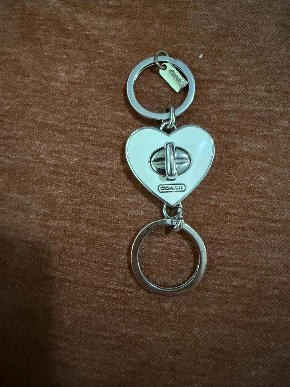 vintage Coach Heart Turnlock Valet Keychain